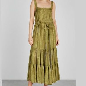 NEW Sundress Lucia Roma Kaki Olive Green Sleeveless Peasant Dress